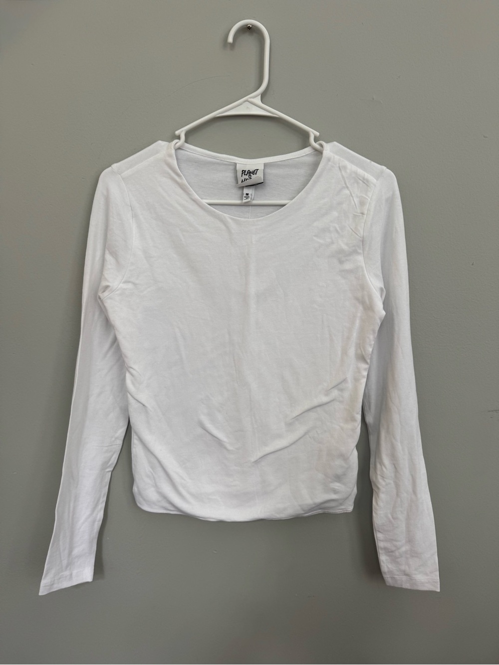 Planet Heart White Long-Sleeve Crew Tee